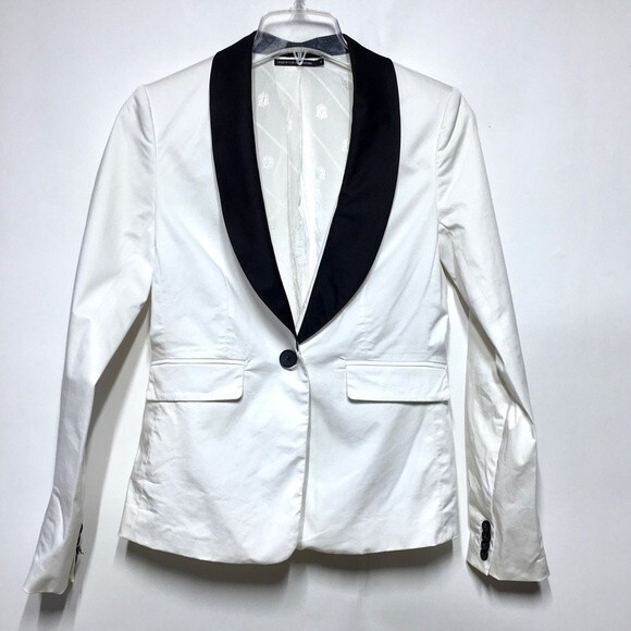 Club Monaco Tuxedo Style  While and Black Blazer 4 - Picture 5 of 14